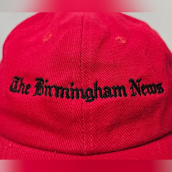 The Birmingham News Adj Red Embroidered Logo Bullet Line Headwear Rare EUC - Picture 5 of 7
